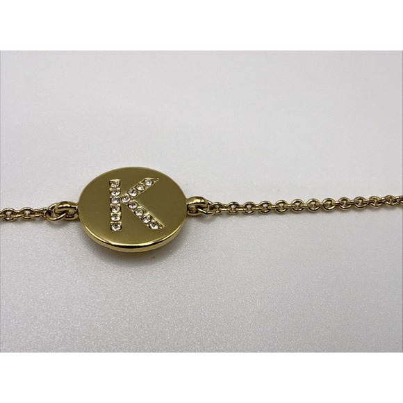 Kate Spade New York Letter Initial "K" Cubic Zirconia Adjustable  Goldtone - Picture 7 of 11
